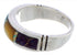Genuine Sterling Silver Multicolor Inlay Ring Size 6-3/4 ZX35477